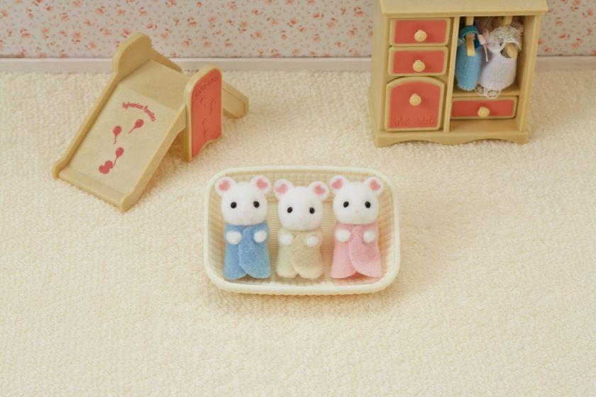 Sylvanian Families Marshmallow Triplets Toy Playset for Ages 3 and Up