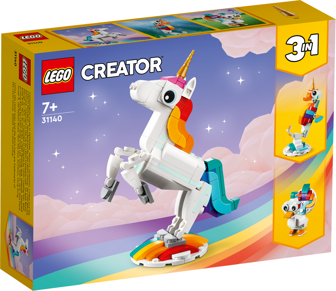 Lego Creator 3 in 1 31140 Magical Unicorn Playset for Ages 7 and Up