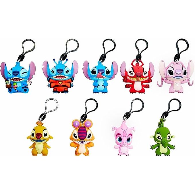 Disney Stitch Series 5 -3D Figural Foam Bag Clip Keychain