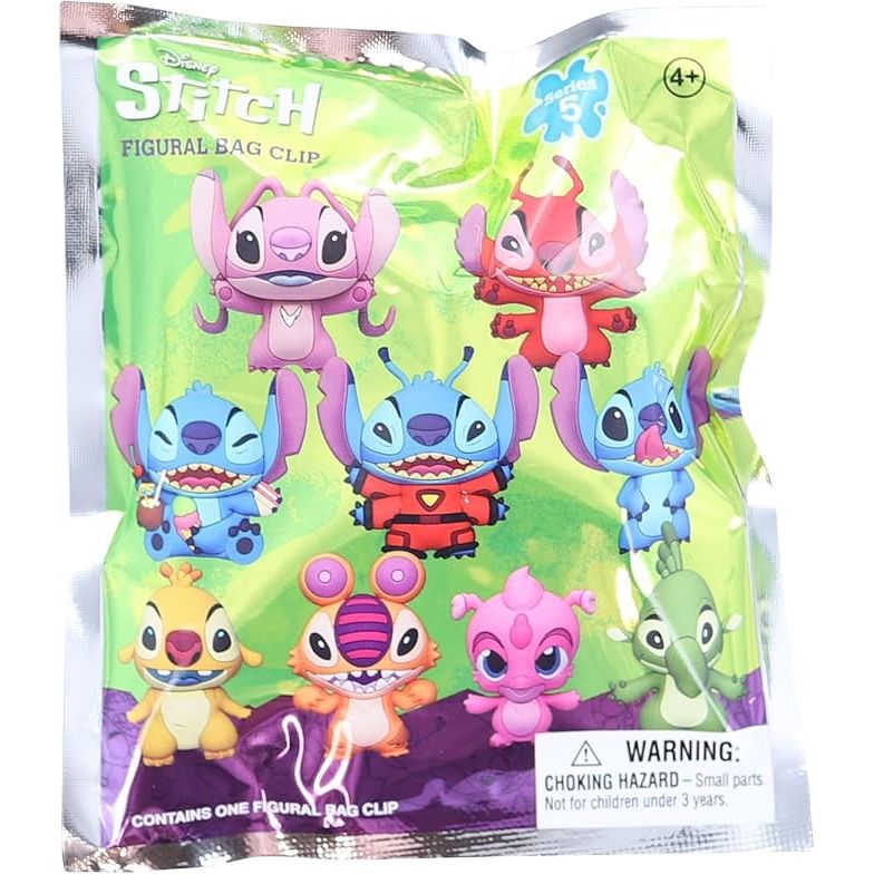 Disney Stitch Series 5 -3D Figural Foam Bag Clip Keychain