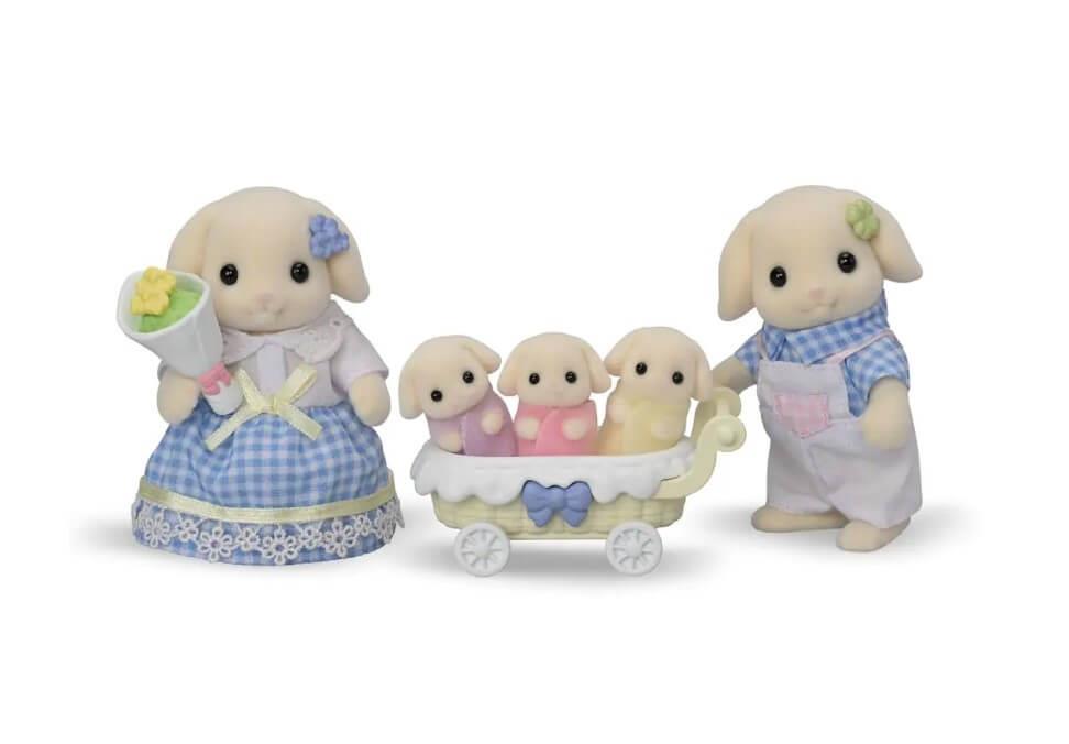 Sylvanian Families Flora Rabbit Family Toy Playset for Ages 3 and Up