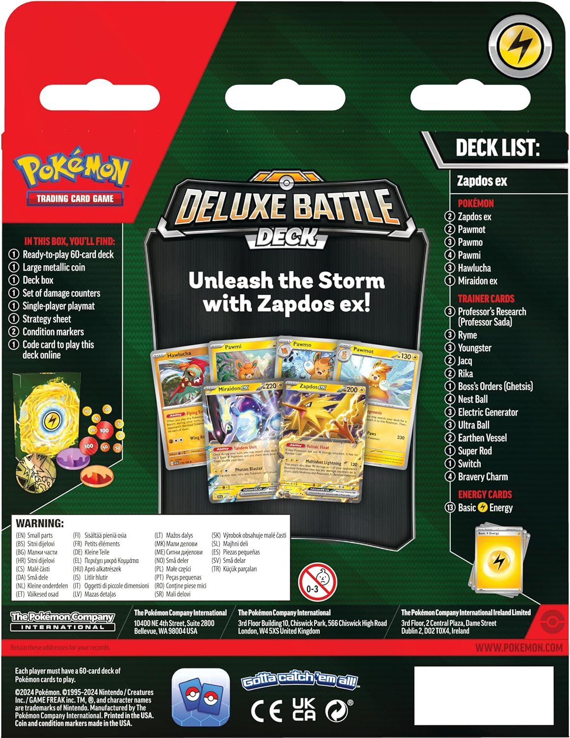 Pokemon TCG: Zapdos ex Deluxe Battle Deck