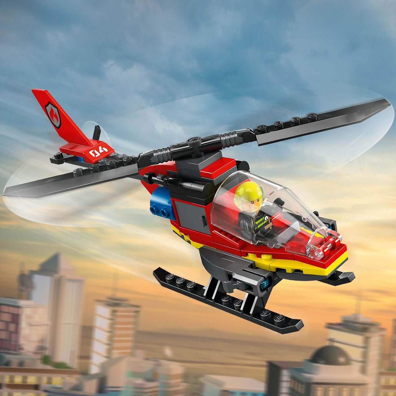 Lego City 60411 Fire Rescue Helicopter Toy Playset for Ages 5 and Up