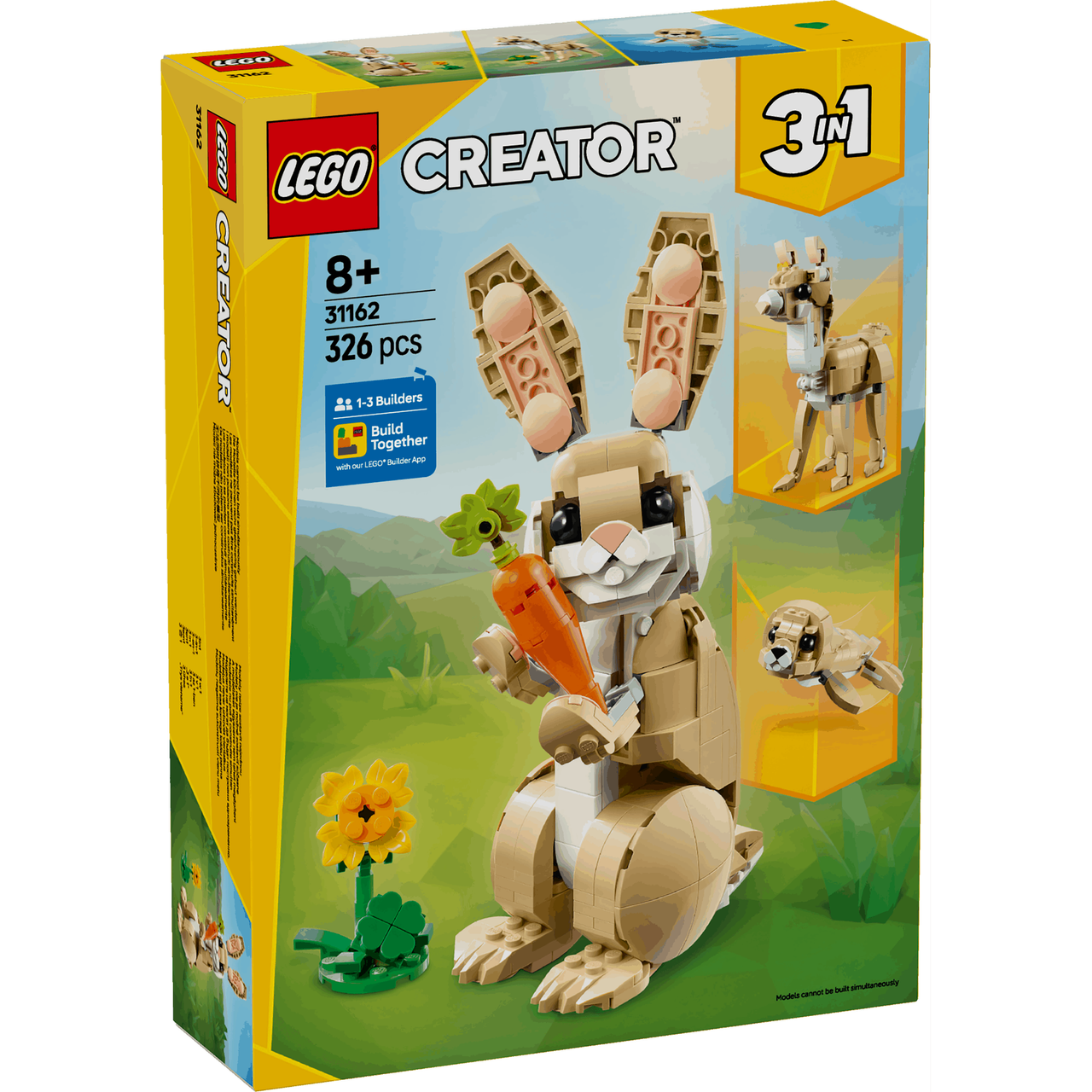 Lego Creator 3 in 1 31162 Cute Bunny Rebuildable Toy for Ages 8 and Up