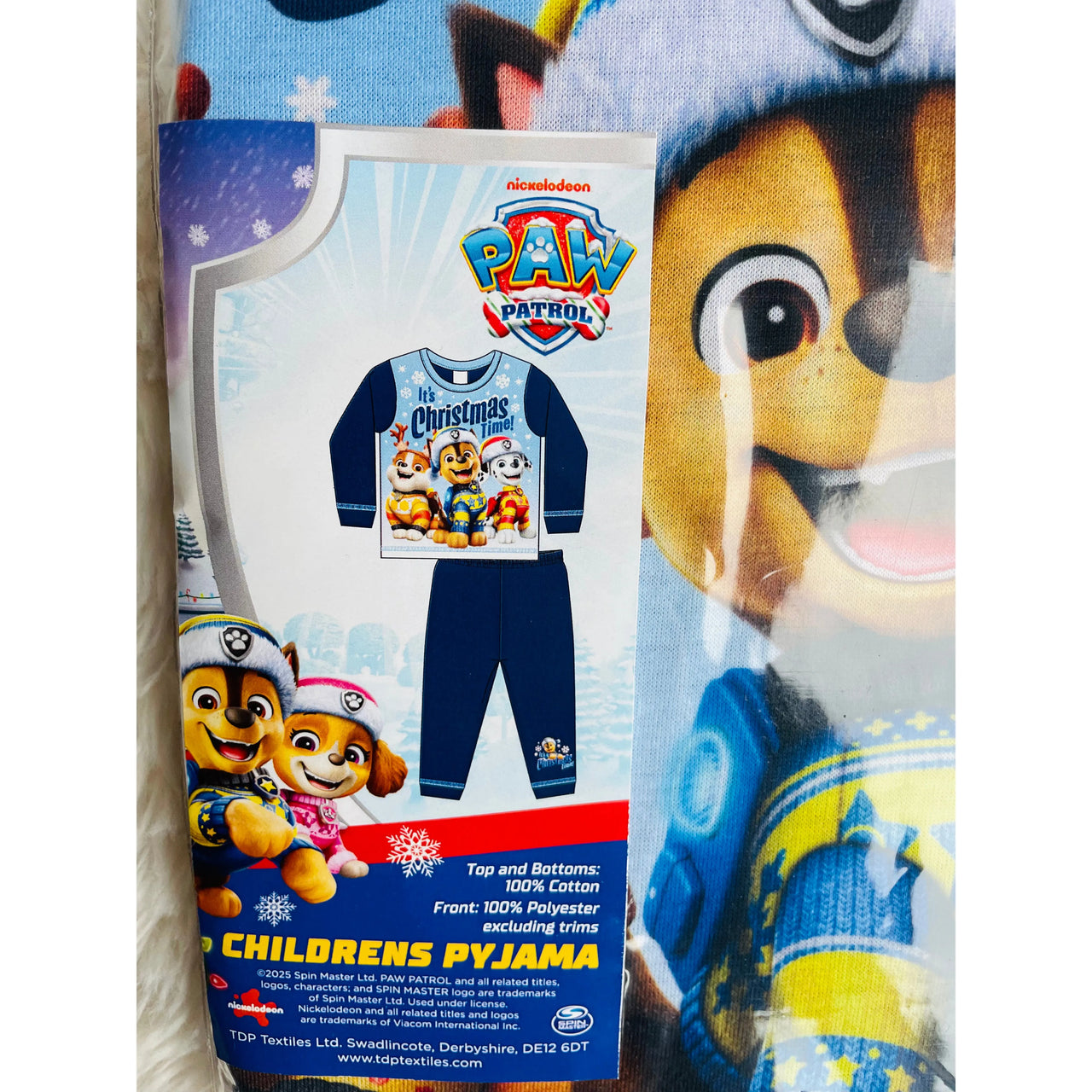 Paw Patrol Long Sleeve Christmas Pyjamas Blue