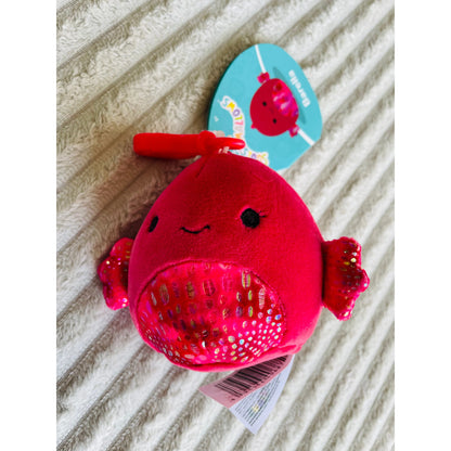 Squishmallows 3.5" Mini Clip-On Plush Barella the Raspberry Betta Fish