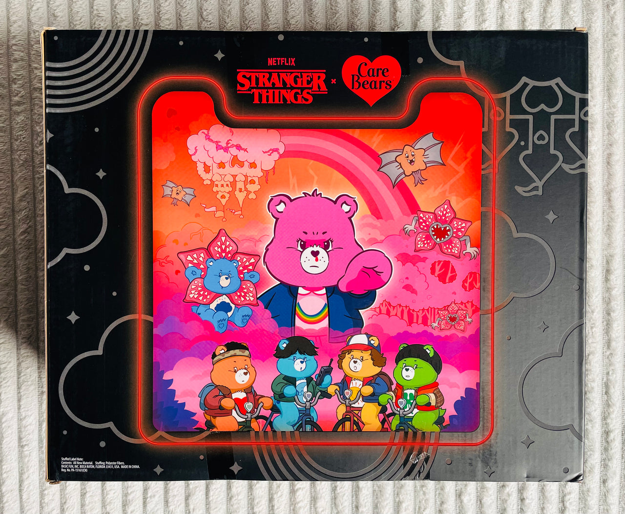 Stranger Things x Care Bears Cheer Bear as Eleven & Grumpy Bear as the Demogorgon Plush 2 Pack