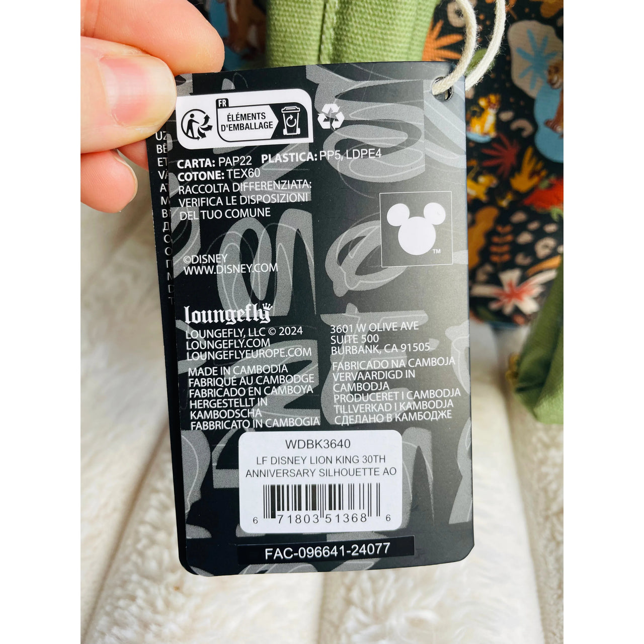 Loungefly Disney The Lion King 30th Anniversary Silhouette All-Over Print Canvas Mini Backpack