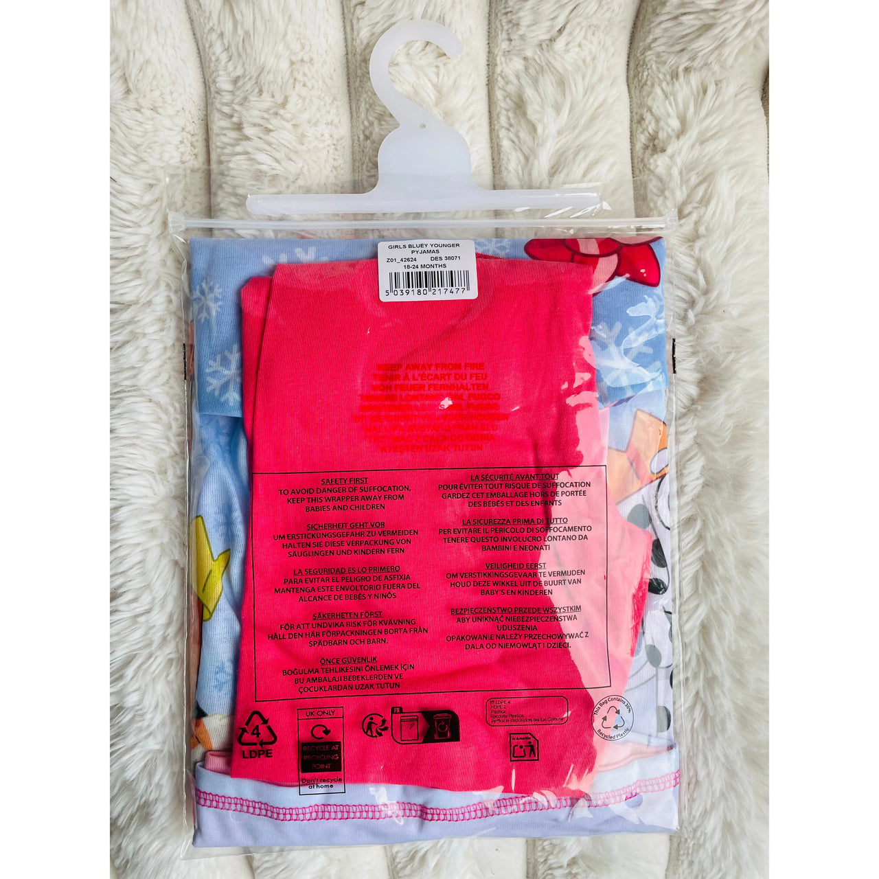 Bluey Long Sleeve Christmas Pyjamas Pink