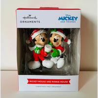 Collectable Disney Ornament Festive Mickey & Minnie Mouse