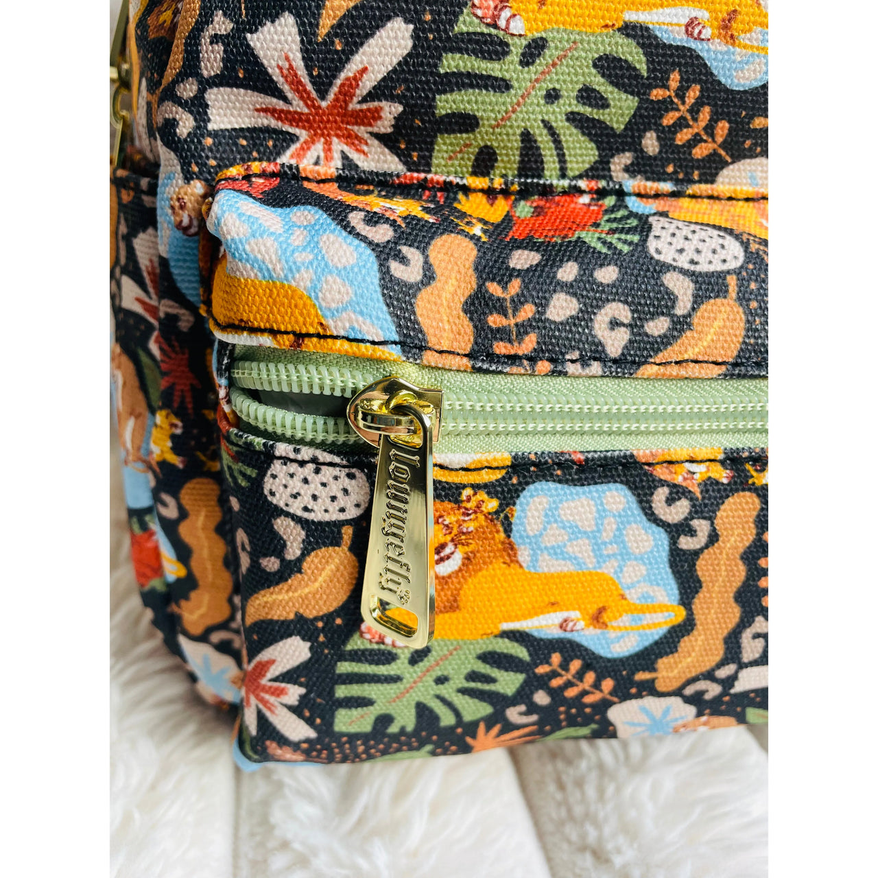 Loungefly Disney The Lion King 30th Anniversary Silhouette All-Over Print Canvas Mini Backpack