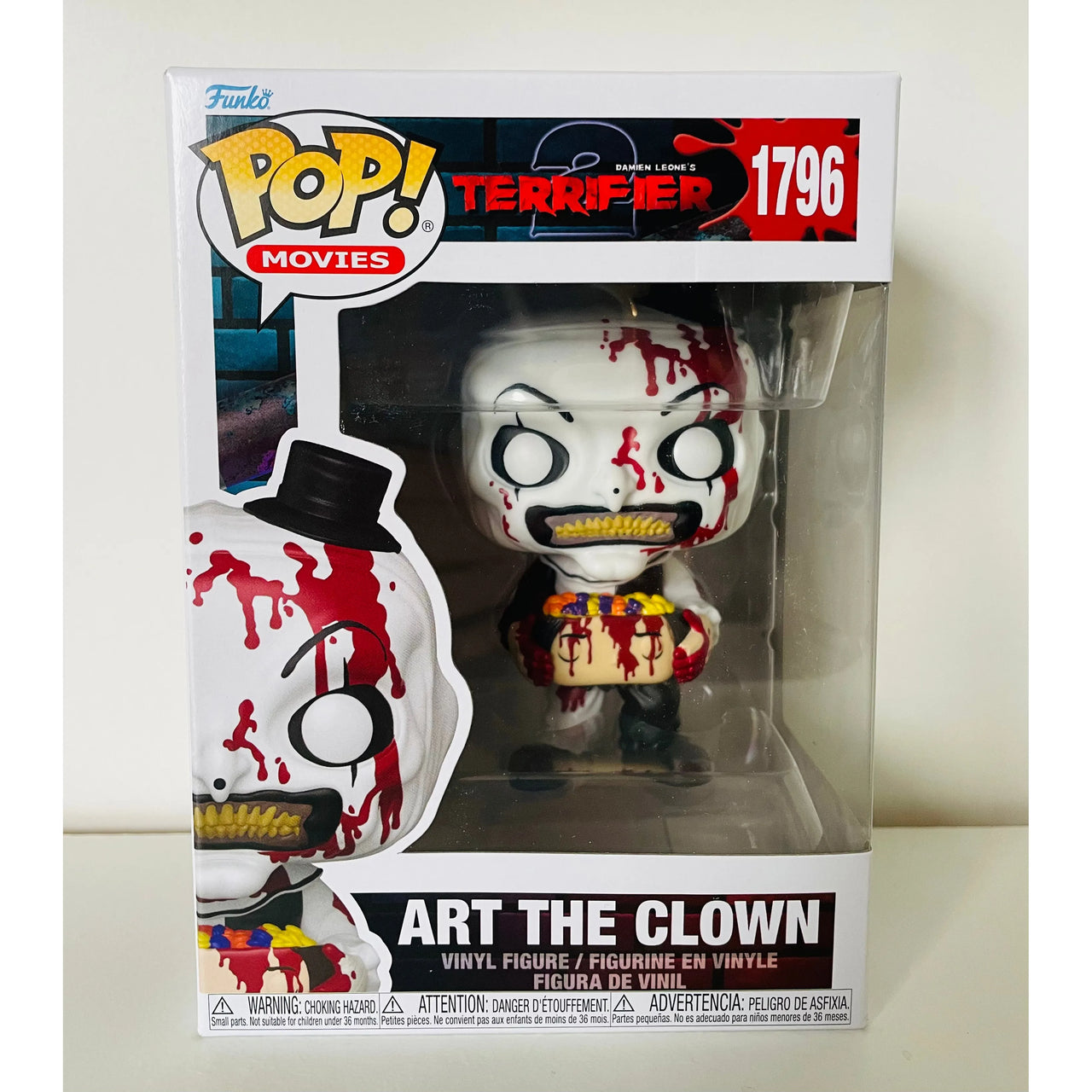 Funko Pop! Movies Terrifier Vinyl Figure 1796 Art the Clown with Candy Filled Head