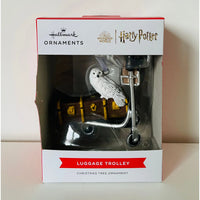 Harry Potter Trolley with Trunk & Hedwig the Owl Ornament
