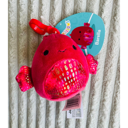 Squishmallows 3.5" Mini Clip-On Plush Barella the Raspberry Betta Fish
