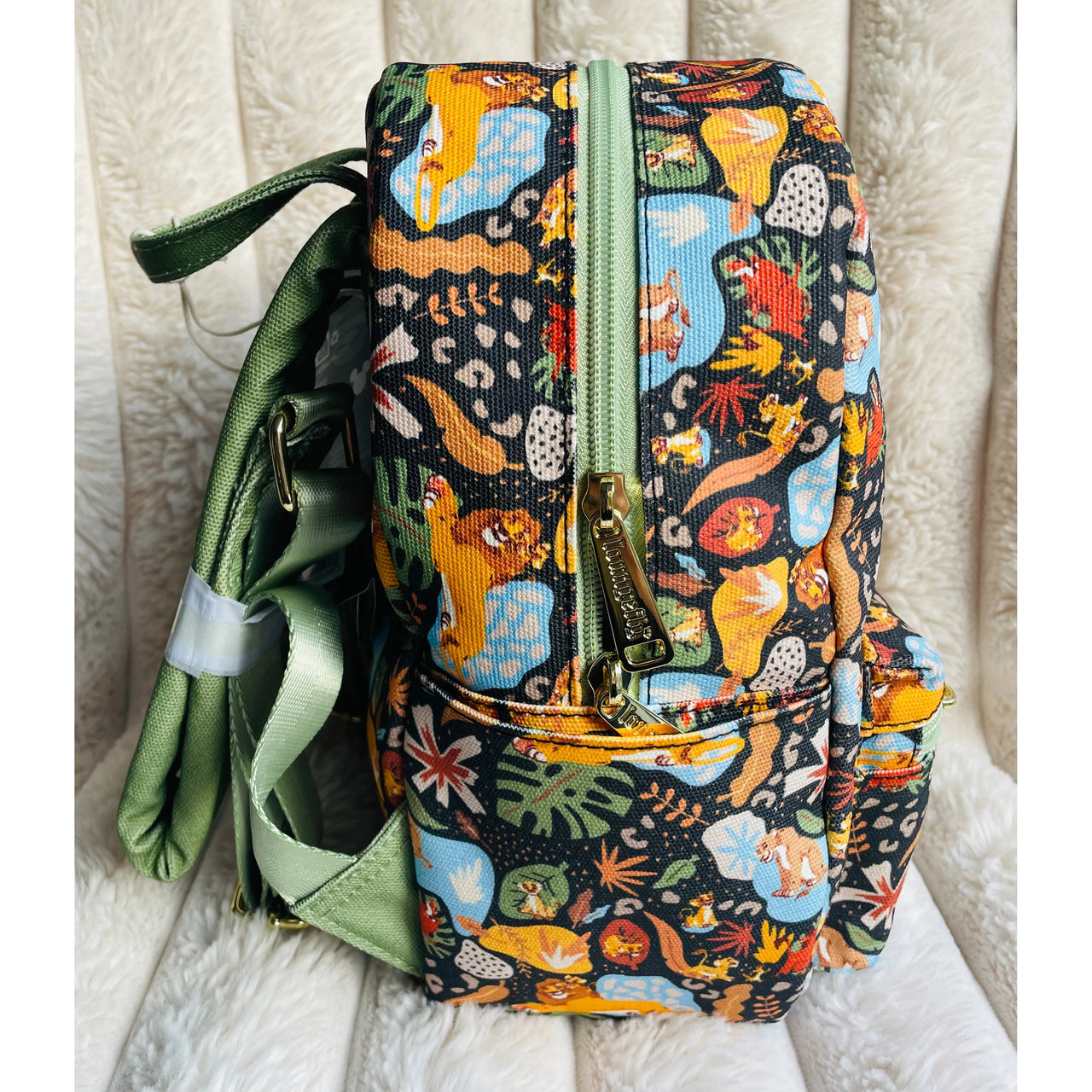 Loungefly Disney The Lion King 30th Anniversary Silhouette All-Over Print Canvas Mini Backpack