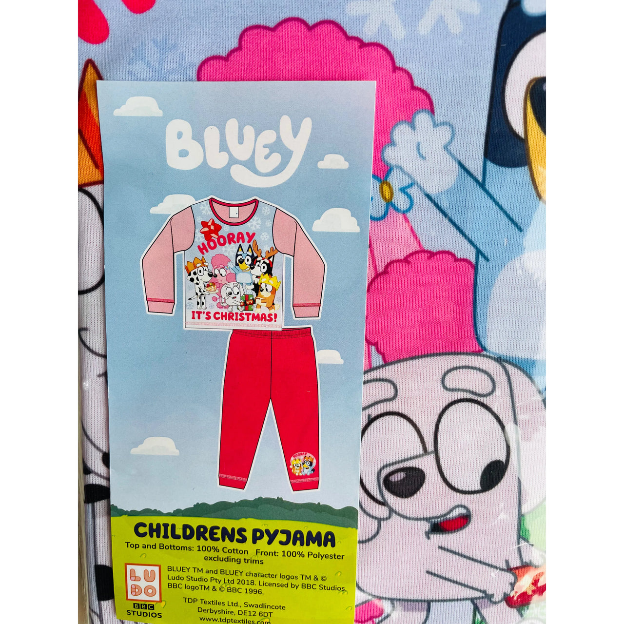 Bluey Long Sleeve Christmas Pyjamas Pink