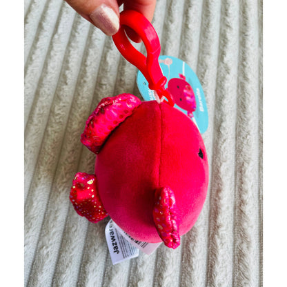 Squishmallows 3.5" Mini Clip-On Plush Barella the Raspberry Betta Fish