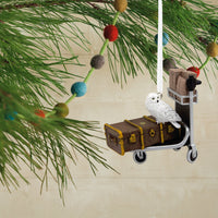 Harry Potter Trolley with Trunk & Hedwig the Owl Ornament