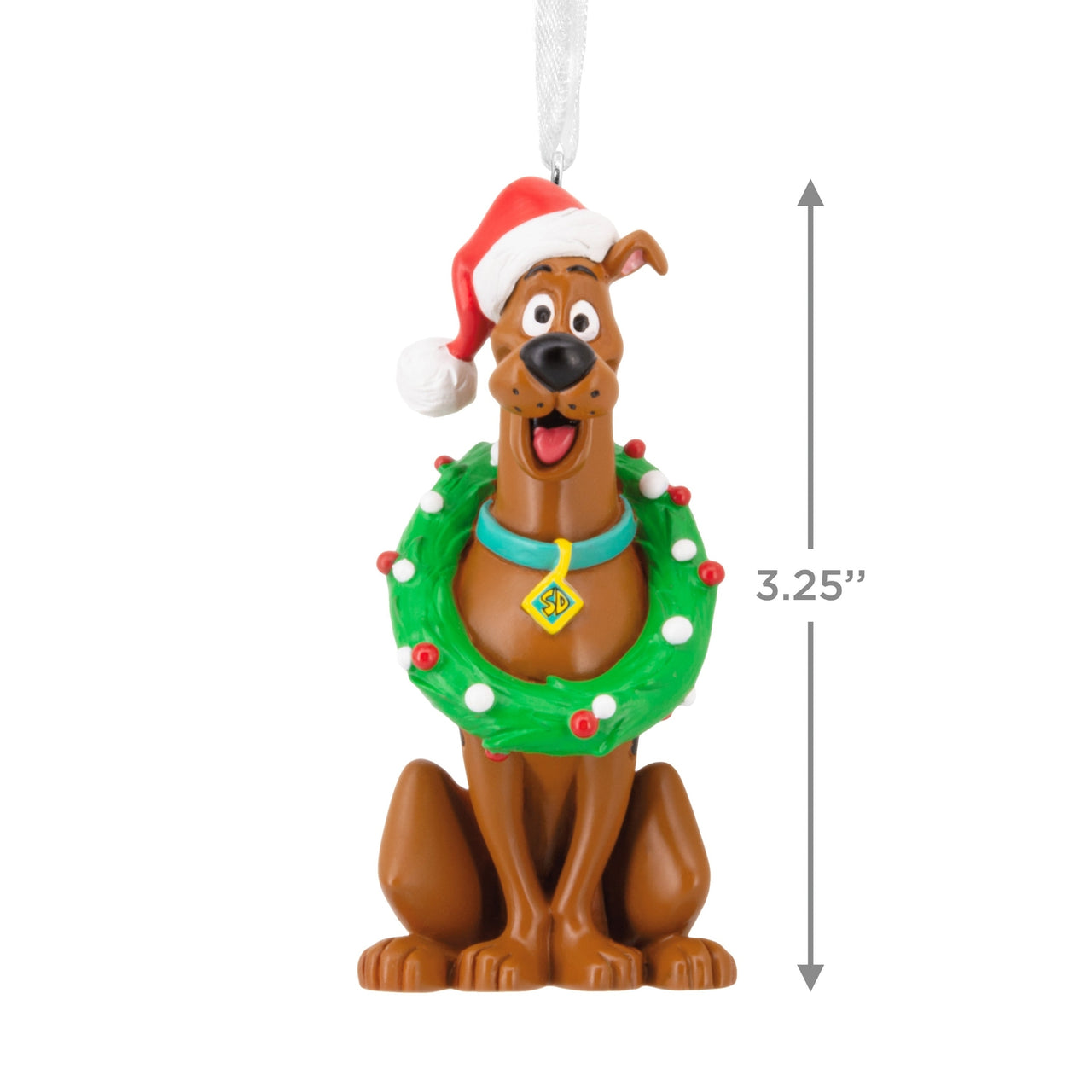 Scooby-Doo Hanging Ornament with Wreath & Santa Hat