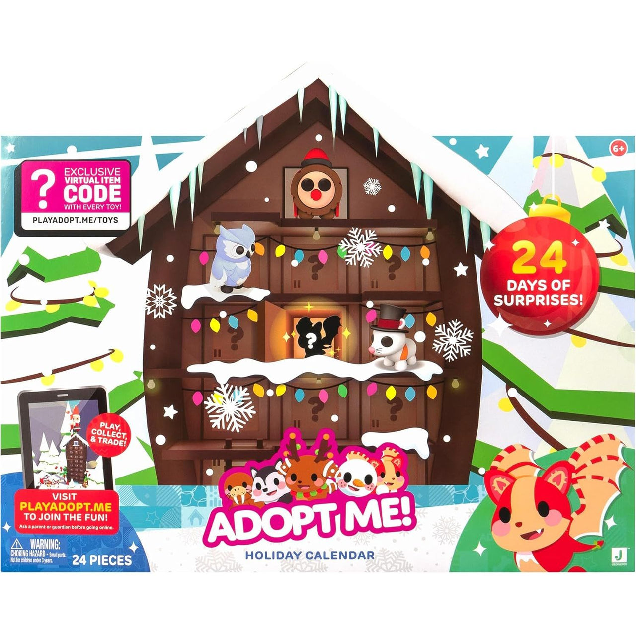 Adopt Me! Holiday Advent Calendar 24 Days of Toy Surprises - Planet Toys