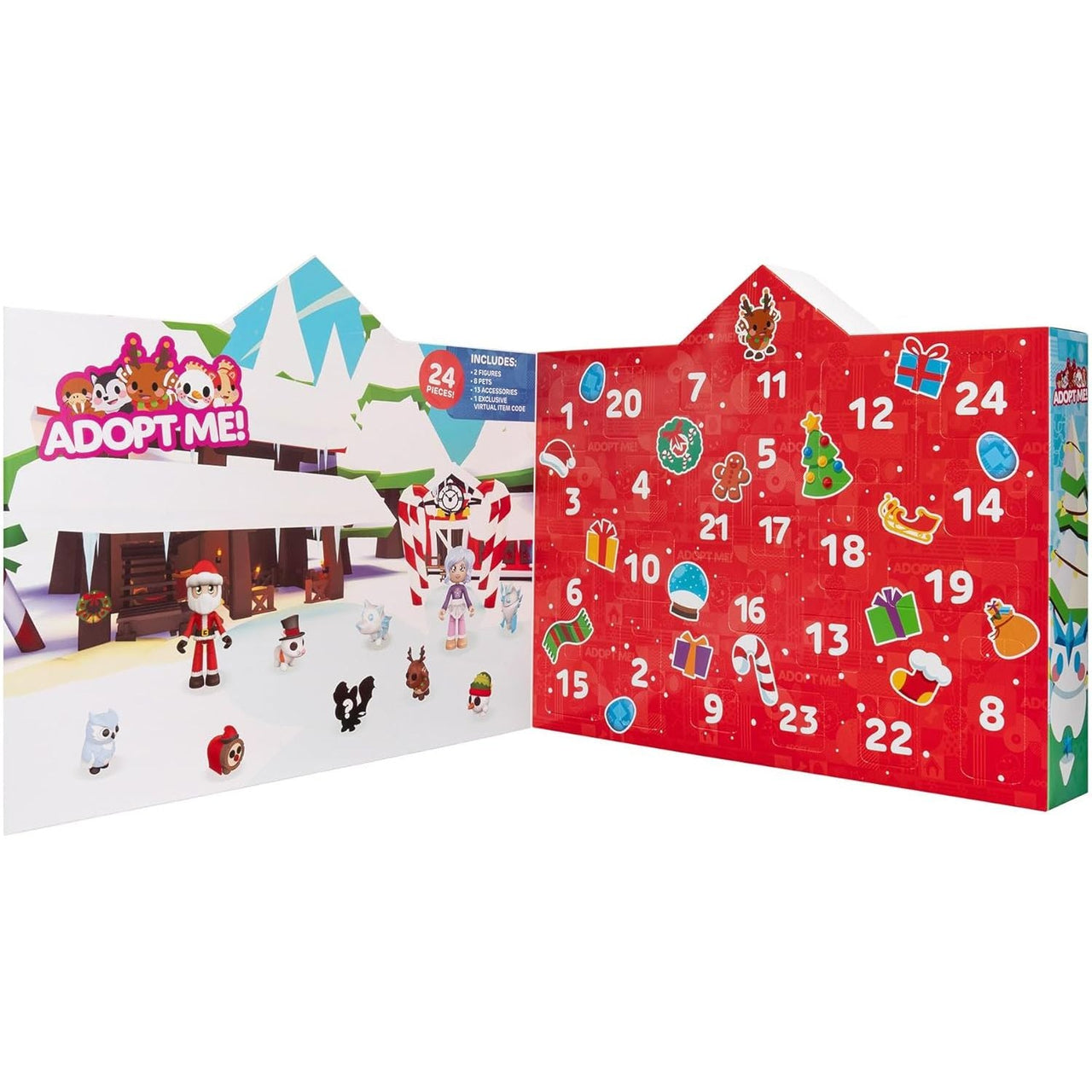 Adopt Me! Holiday Advent Calendar 24 Days of Toy Surprises - Planet Toys