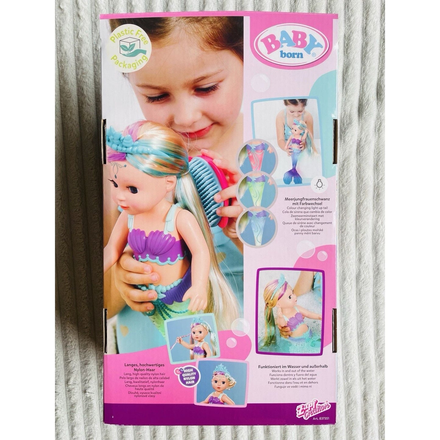 Baby Born Mermaid 43cm Doll with Colour Change Light Up Tail - Planet Toys