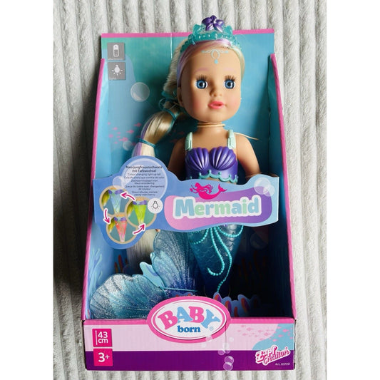 Baby Born Mermaid 43cm Doll with Colour Change Light Up Tail - Planet Toys