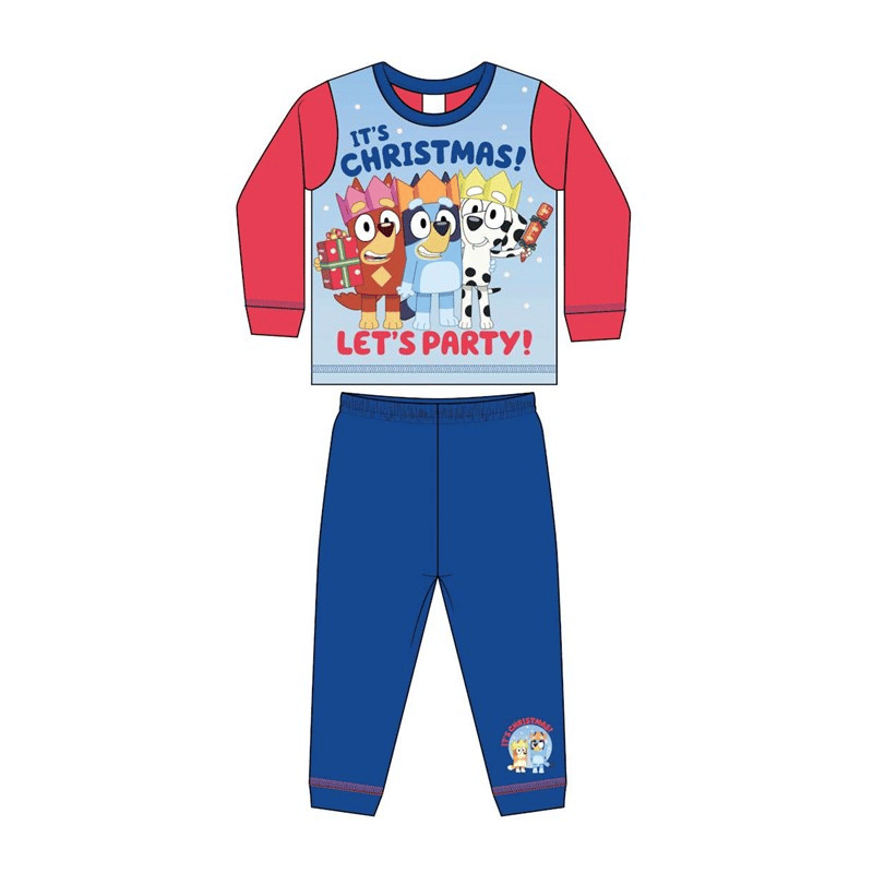 Bluey Long Sleeve Christmas Pyjamas Blue - Planet Toys