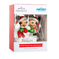 Collectable Disney Ornament Festive Mickey & Minnie Mouse - Planet Toys