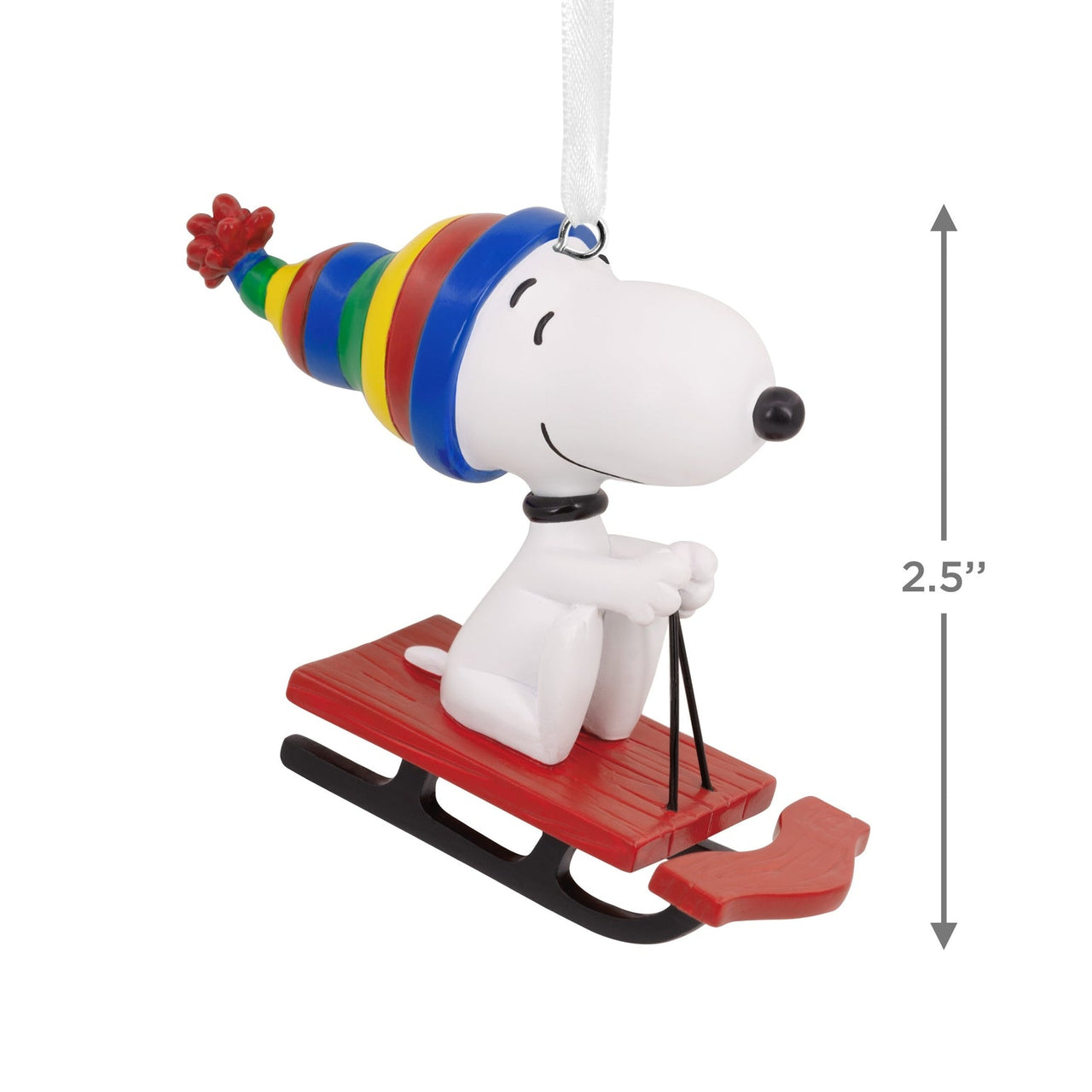 Collectable Peanuts Snoopy On Sled Ornament - Planet Toys