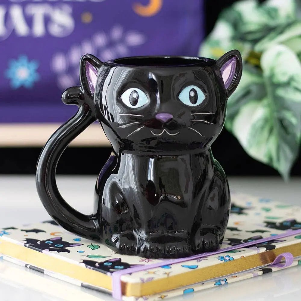 Cute and Creepy Gothic Black Cat Halloween Mug - Planet Toys
