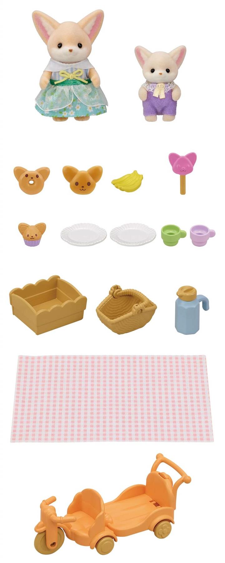 Sylvanian Families Sunny Picnic Set Fennec Fox Sister & Baby Ages 3+