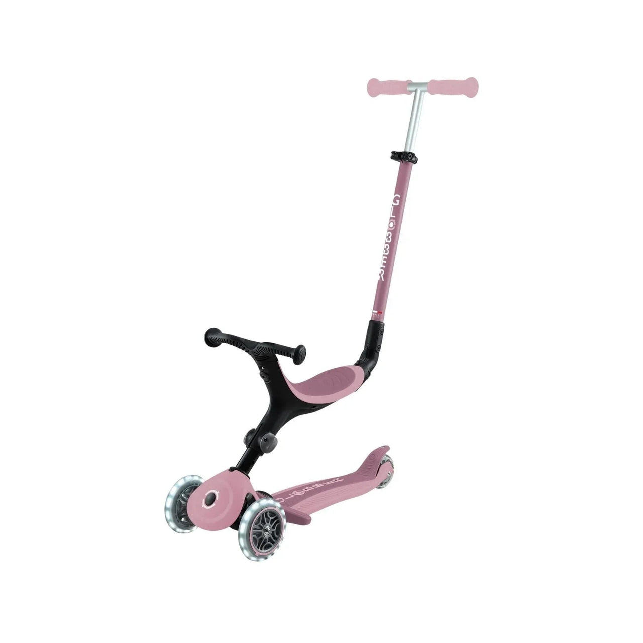 Globber Go Up Active Lights Eco Scooter - Berry - Planet Toys