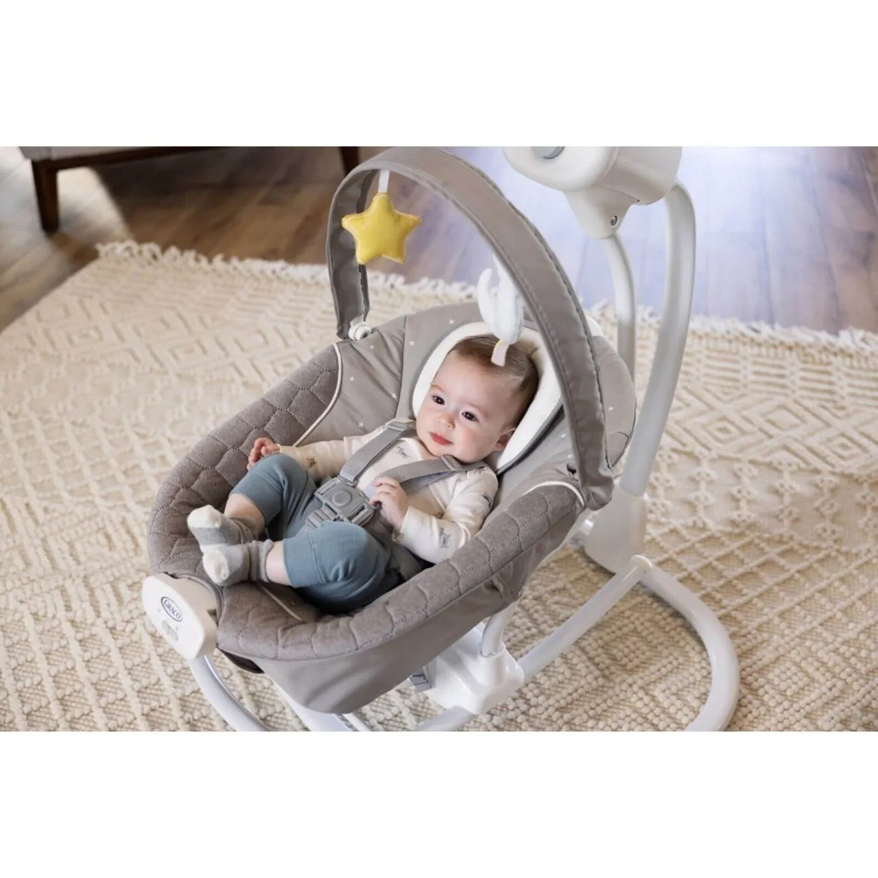 Graco SoftSway Silent 2 - in - 1 Smart Swing - Starlight - Planet Toys