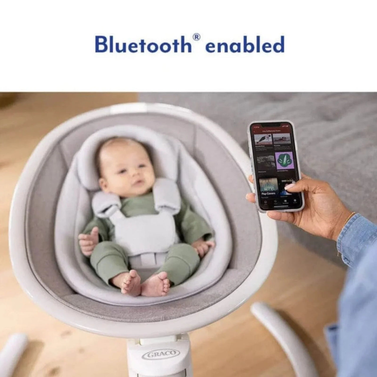 Graco Sway N Grow Bluetooth Swing - Heather - Planet Toys