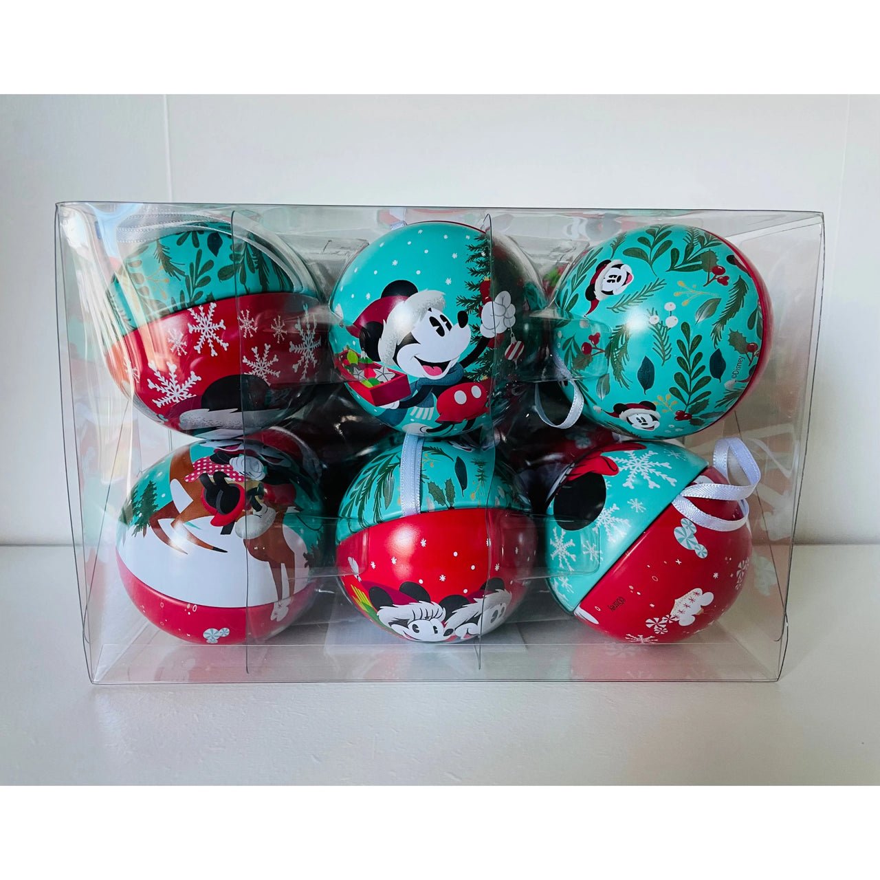 Hallmark Disney Mickey & Minnie Mouse Tin Christmas Bauble Pack of 12 - Planet Toys