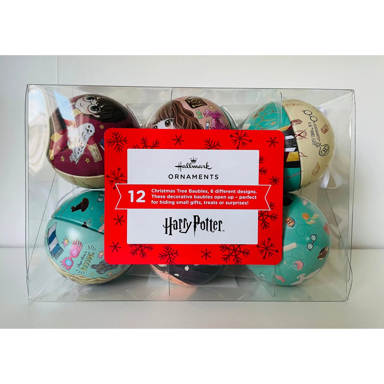 Hallmark Harry Potter Tin Bauble Christmas Ornaments Pack of 12 - Planet Toys