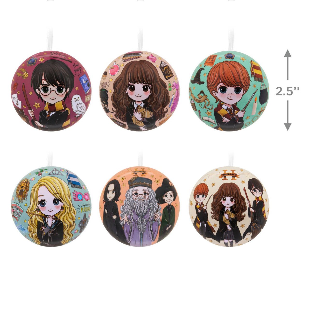 Hallmark Harry Potter Tin Bauble Christmas Ornaments Pack of 12 - Planet Toys