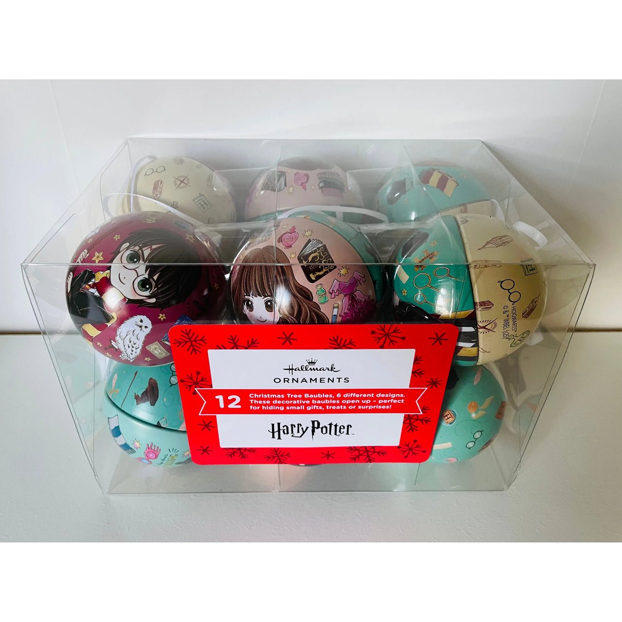 Hallmark Harry Potter Tin Bauble Christmas Ornaments Pack of 12 - Planet Toys