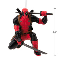 Hallmark Marvel Hanging Ornament Deadpool with Katana Swords & Pose - Planet Toys