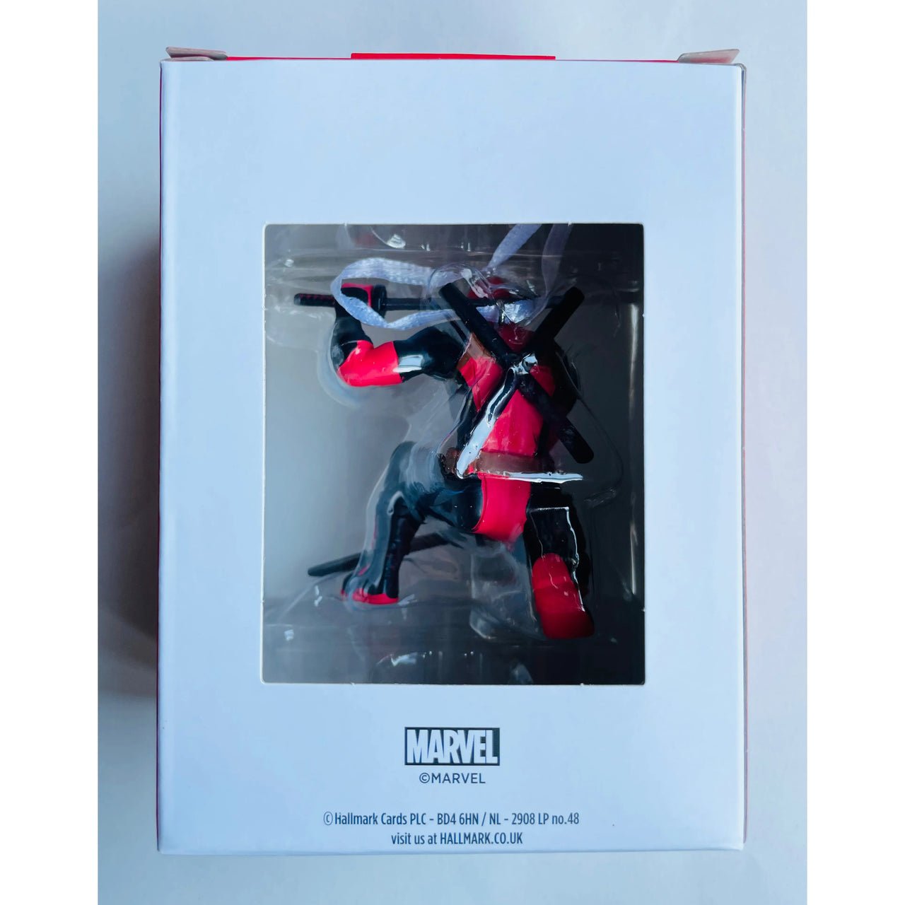 Hallmark Marvel Hanging Ornament Deadpool with Katana Swords & Pose - Planet Toys