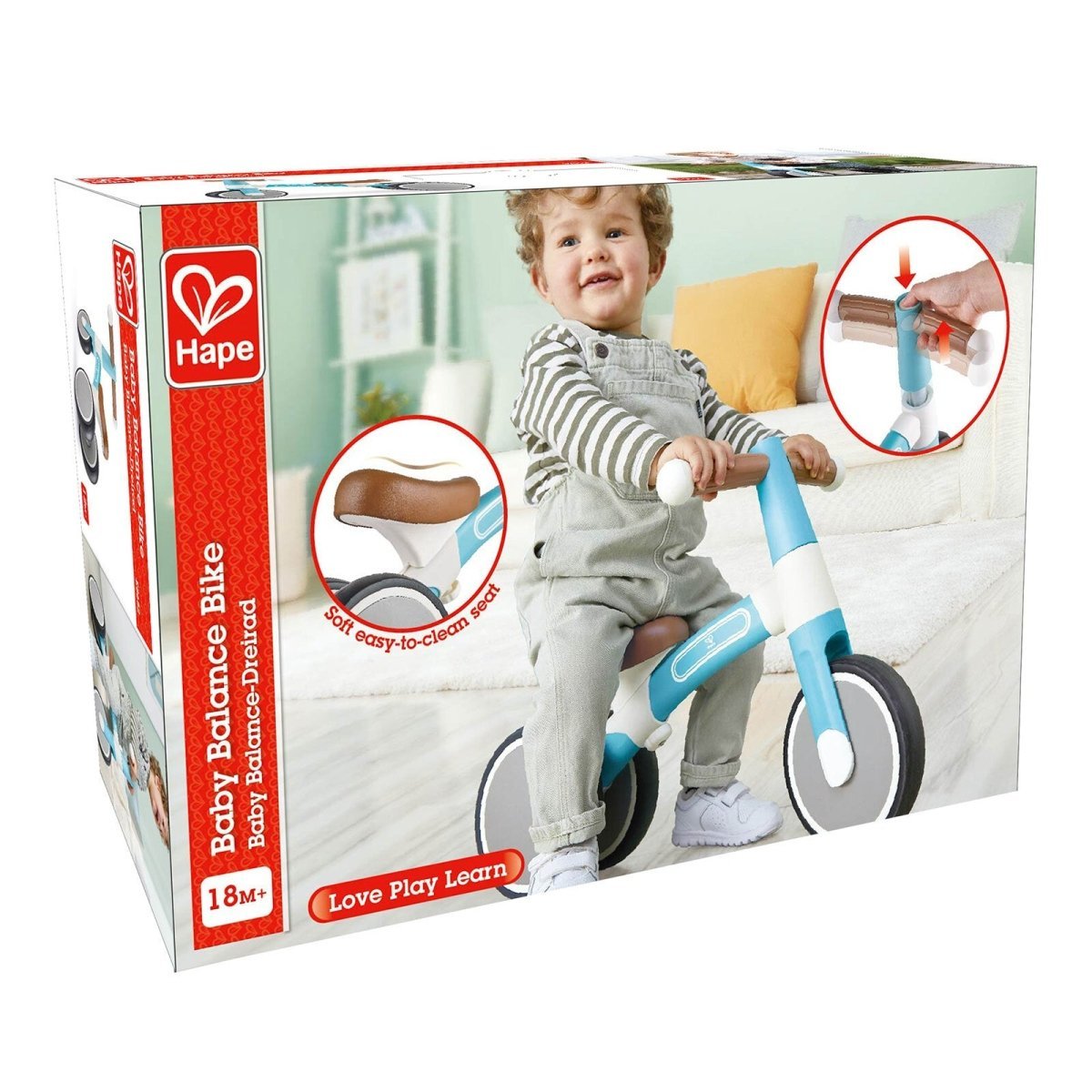 Hape First Ride Toddler Balance Bike, Blue - Planet Toys