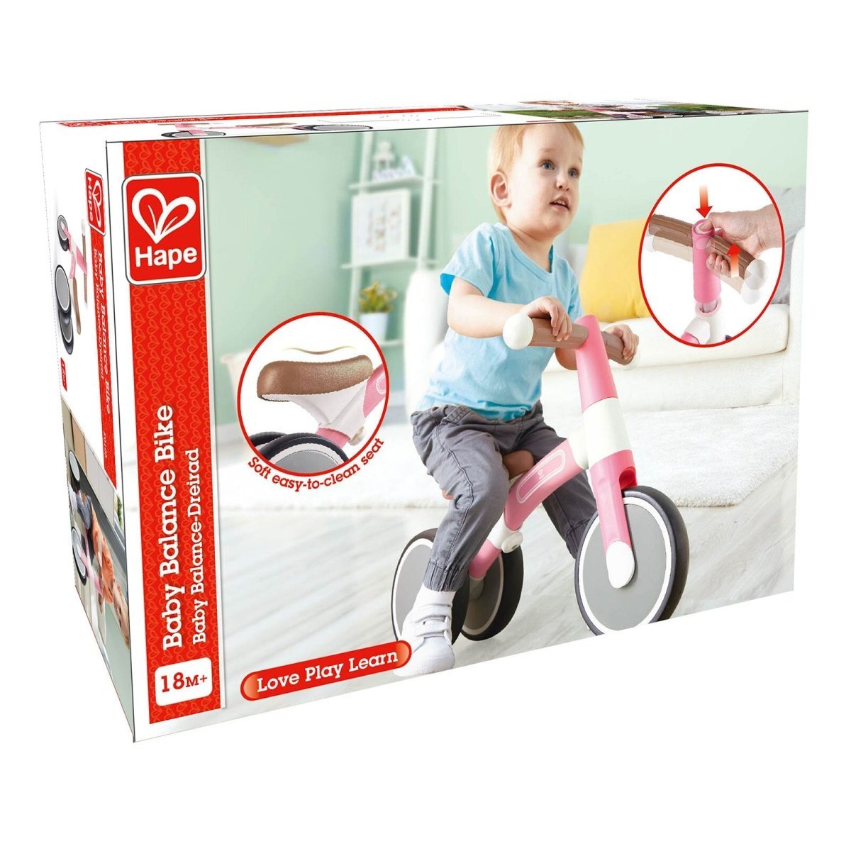 Hape First Ride Toddler Balance Bike, Pink - Planet Toys