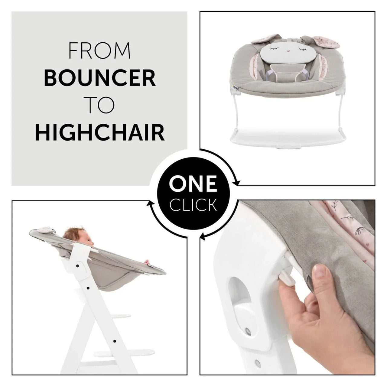 Hauck Alpha Bouncer 2 - in - 1 - Beige Bloom - Planet Toys