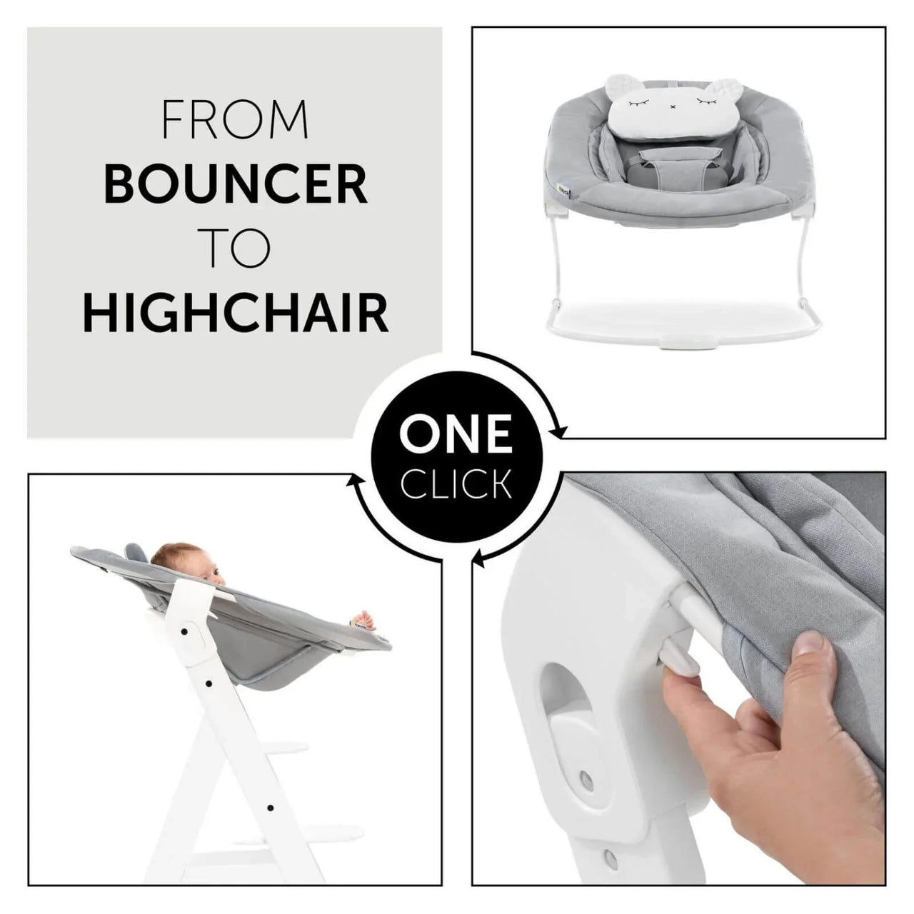 Hauck Alpha Bouncer 2 - in - 1 - Light Grey - Planet Toys