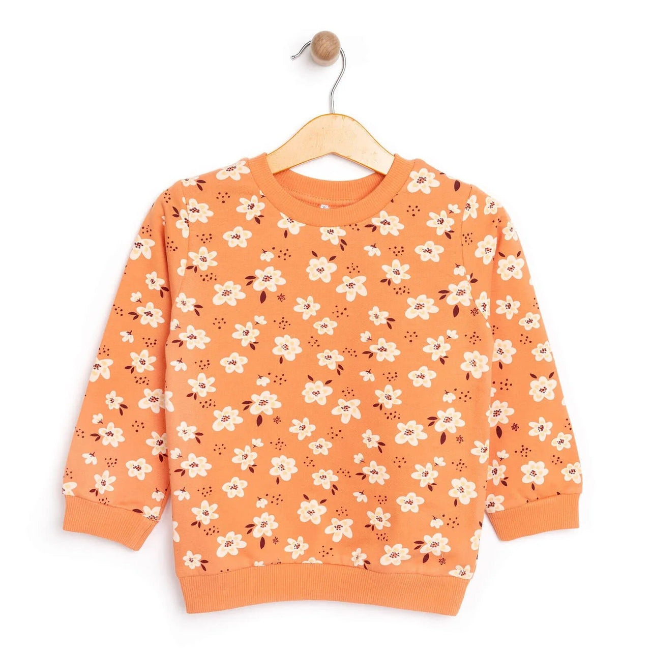 HelloBaby Baby Girl Basic Flower Printed Sweatshirt - Printed - Planet Toys
