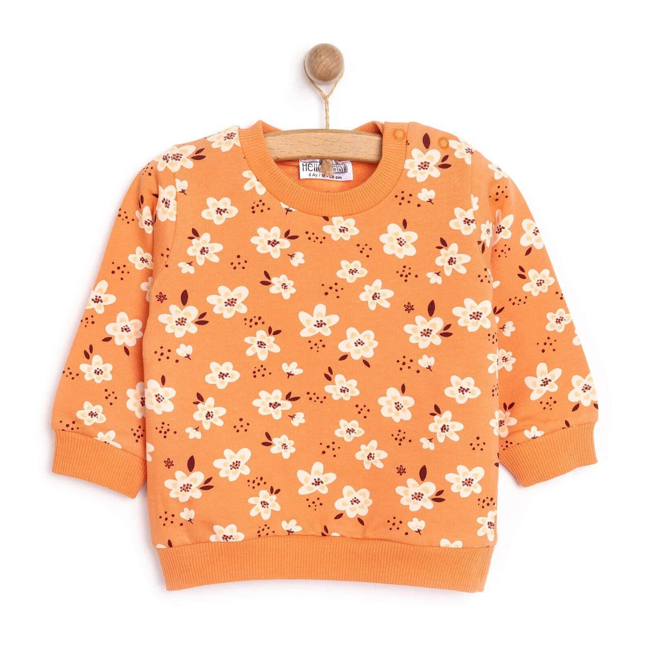 HelloBaby Baby Girl Basic Flower Printed Sweatshirt - Printed - Planet Toys