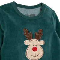 HelloBaby Boys Long Sleeve Bodysuit Christmas with Poppers Crew Neck Long Sleeve - Green - Planet Toys