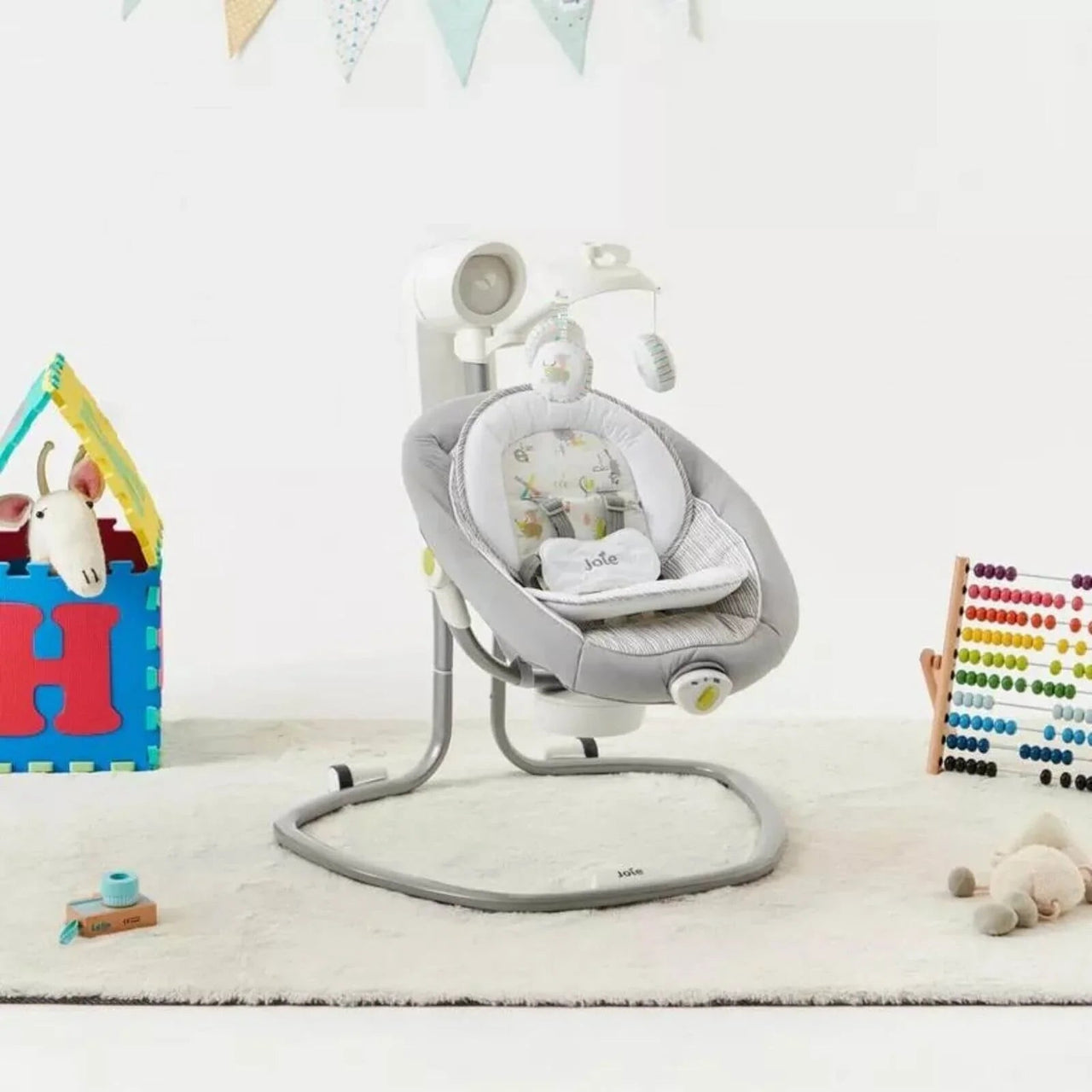 Joie Serina Swivel Baby Swing - Nature's Alphabet - Planet Toys