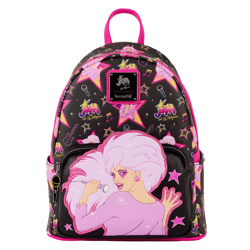 Loungefly Jem and the Holograms Glitter All - Over Print Mini Backpack - Planet Toys